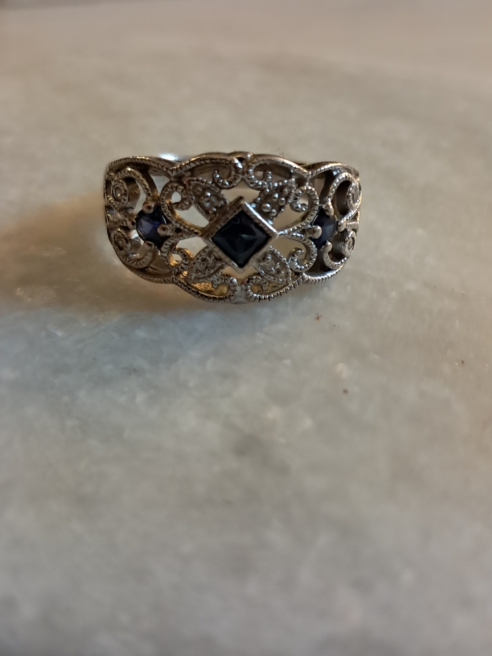 Kay Jewelers Sterling Silver Blue Sapphire Ring